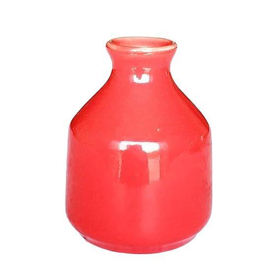 Jarrón/Maceta Decorativa de Cerámica para Sala de Estar, Decoración del Hogar Sin Flores (3.5 pulgadas)