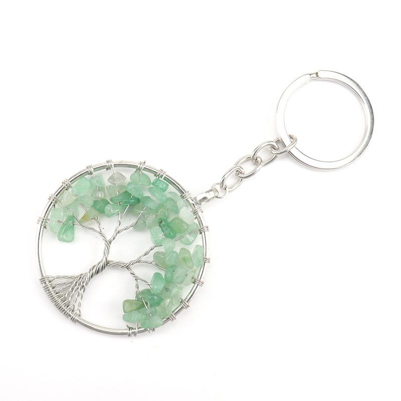 Natural Gravel Crystal Root Tree Tree Of Life Pendant Keychain Bag Pendant Keychain K04