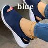 Women's Fashion Casual Pure Color Knitted Mesh Printed Flat-Bottom Comfortable Trend All-match Summer Sandals