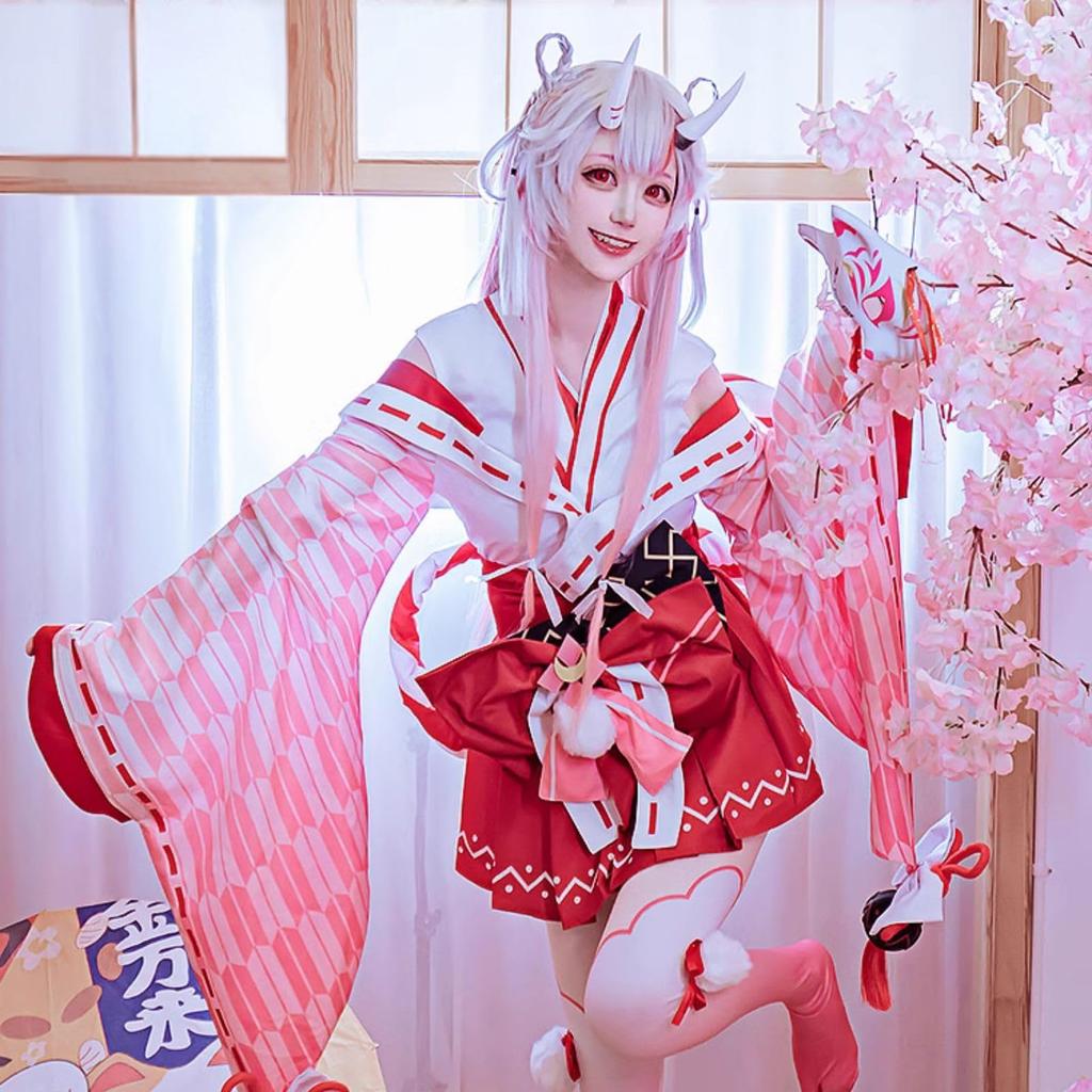 Hololive Hyakki Ayame Cosplay Vtuber Halloween New Costume Miko [milky time]