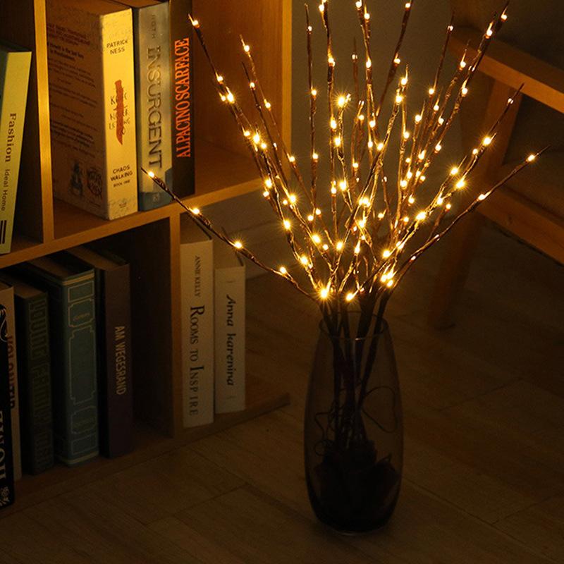 1pc Branch Lights 20 LED Fairy Lights Willow Branches Battery Operated for Home Bedroom Inside Outdoor Decoration