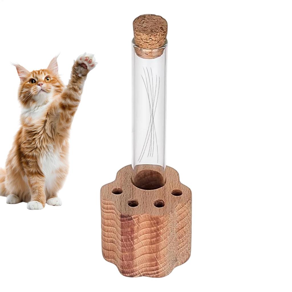 Transparenter Glas-Katzenbart-Sammler Verlust eines Haustiers Mitgefühl Andenken Haustierhaare Bart-Sammler Haustier-Souvenir Katzenbart-Vase