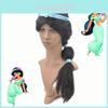 Atemberaubende schwarze lange Aladdin-Perücke für Kinder und Erwachsene, perfekt für Jasmine-Prinzessinnen-Cosplay