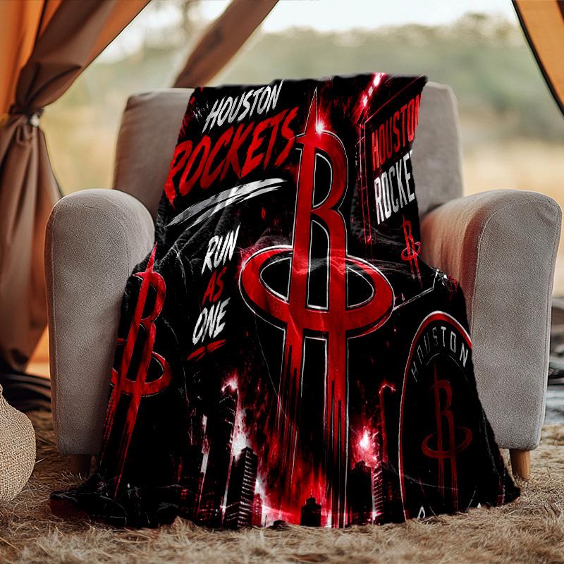 Houston Rockets Blanket Flannel Throw for Sofa, Travel, Camping, Livingroom, Office, Chair and Bed Soft and Warm Holiday Birthday gifts