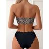 Neuer Leopard Sexy Damen Bikini Set Badeanzug Push-up BH Zweiteilige Bademode Hochtaillierte Strandbekleidung Trägerloser Badeanzug