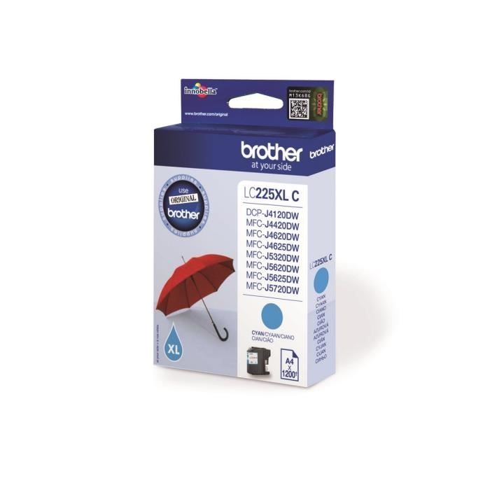 Brother LC225XLC Cartouche d'encre Cyan