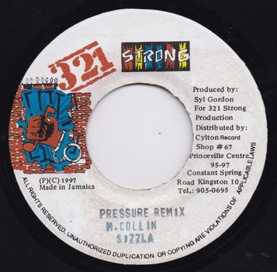 7inch Record SIZZLA - Pressure Remix NONE 321 Strong 1997 Jamaica Reggae, Ska & Dub Used
