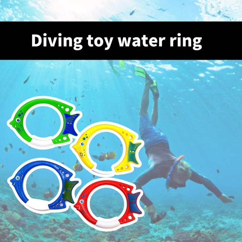 4 Stück Tauchspielzeug für Kinder Unterwasser-Tauchringe Tauchspielzeug Poolringe für Kinder Unterwasserspiel und Tauchtraining