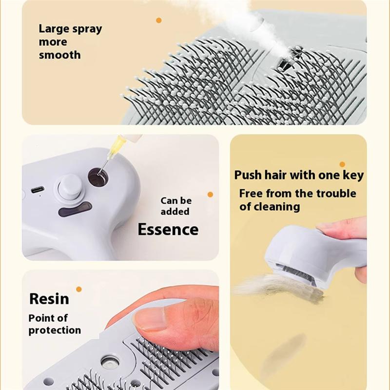 M-Modern-Wiederauflösbare Tierhaarkamm Tierzerstäuber Gerät Einfache Ein-Knopf-Haarentfernung Für Haustier