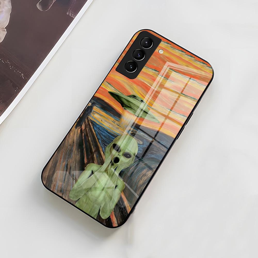 Funny Space UFO Alien Thing Phone Case For Samsung A56 A36 A26 A16 A15 A25 A35 A55 A14 A34 A24 A54 Glass Case