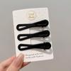 Elegant Black Metal Hair Clip for Women - Forehead, Bangs, Duckbill Style