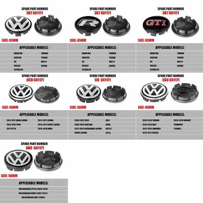 Pro VW Volkswagen Jetta MK5 Golf 4ks 56/65/66mm Krytky středů kol pro auto Hubcaps Kryty Huncaps Příslušenství Pro Volkswagen VW GTI Golf J