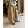Pepper Patch Women's Elastic Waist Cotton Midi Skirt - Korean Style A-line for Spring/Summer
