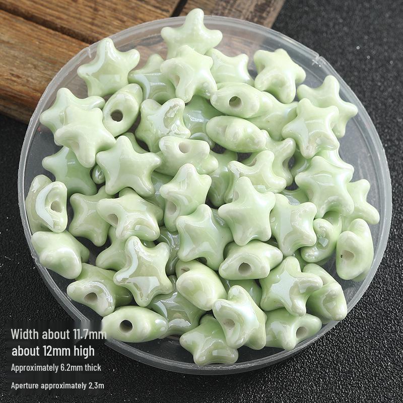 

Five-Pointed Star Ceramic Macaron Beads Phone Chain DIY Bracelet Jewelry Accessories Ceramic Electroplated Star (Fade & Peel Resistant)