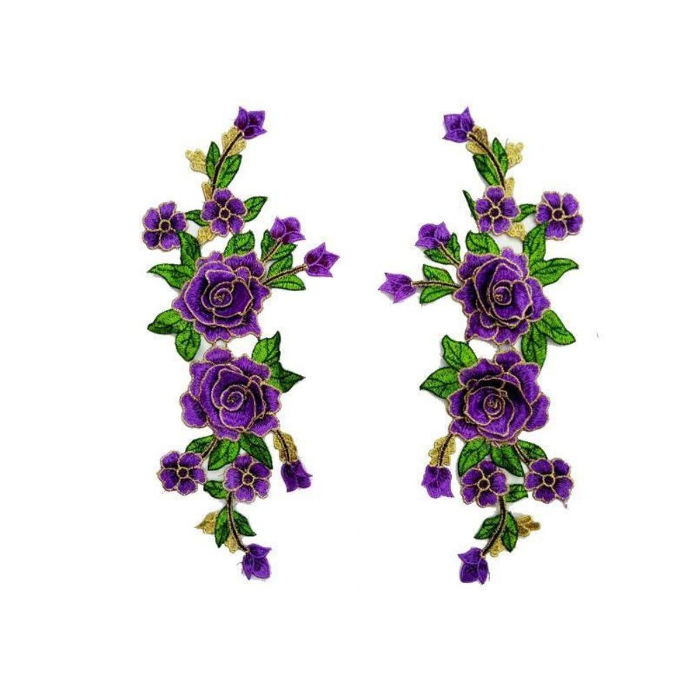 Stylish Flower Embroidered Patches Elegant DIY Sewing Patches Fabric Patches Dress Repair