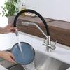 TLXT Double Handle Silicone Tube Universal Hot & Cold Purified Water Faucet