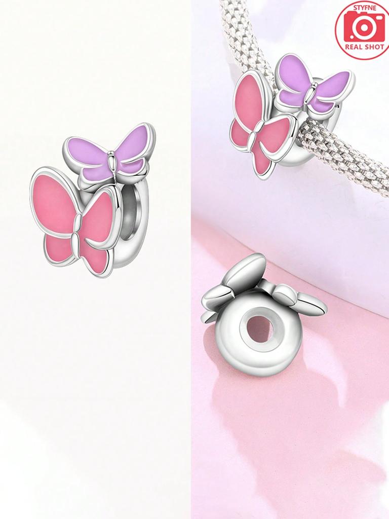 Charms Plata Shiny Bow Beads Charm Copper Plated Fit Charms Copperoriginal Bracelet For Jewelry Making Diy Charm