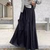 Spring New Elastic High Waist Fashion Loose Long Skirts Women Pleated Patchwork Summer A-line Skirt Female Elegant Temperament Simple Lady Skirt 26290