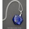 Echte lapis lazuli sechseckige Stern Halskette Heilkristall Anhänger, Verstellbare Naturstein Halskette Reiki Quarz Schmuck Unisex, Edelstahl