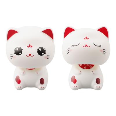 Lucky Cat Solar Powered Waving Arm Beckoning Swinging Nodding For Home Office Car Decor Desktop Ornaments