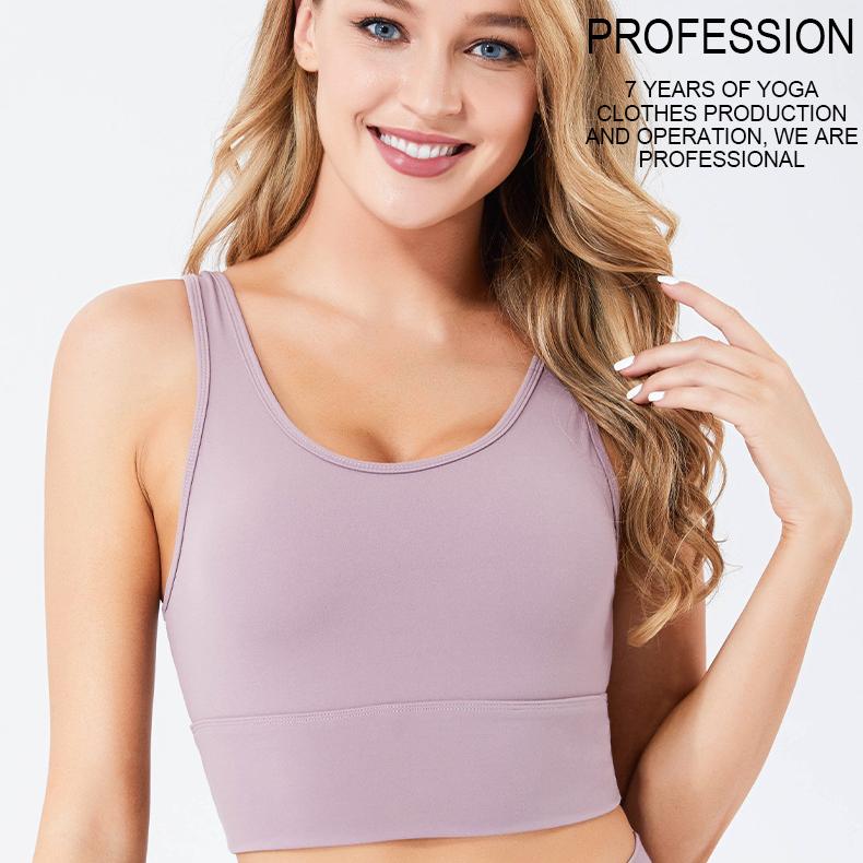 Autumn New Fashion Solid Color Top Gathered Yoga Sports Breathable Beauty Back Underwear Bra