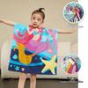 Kids' Cartoon Hooded Bath Towel & Beach Cape - Large Absorbent Bathrobe Cloak