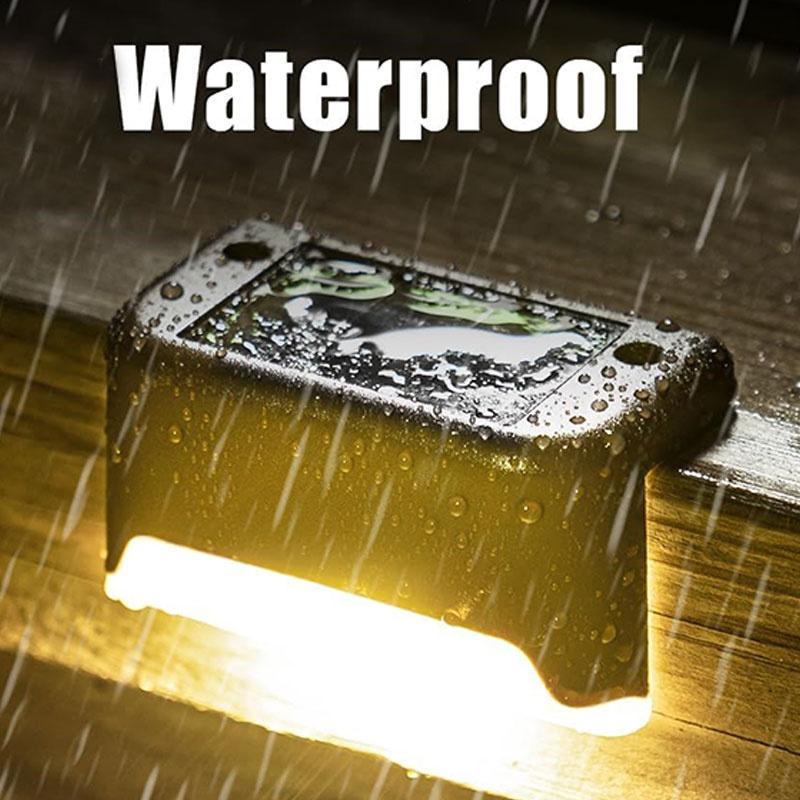 Solarne światło pokładowe zewnętrzne 1 szt., Wodoodporne solarne światło LED na schody zewnętrzne, stopień, ogrodzenie, podwórko, patio i ścieżkę