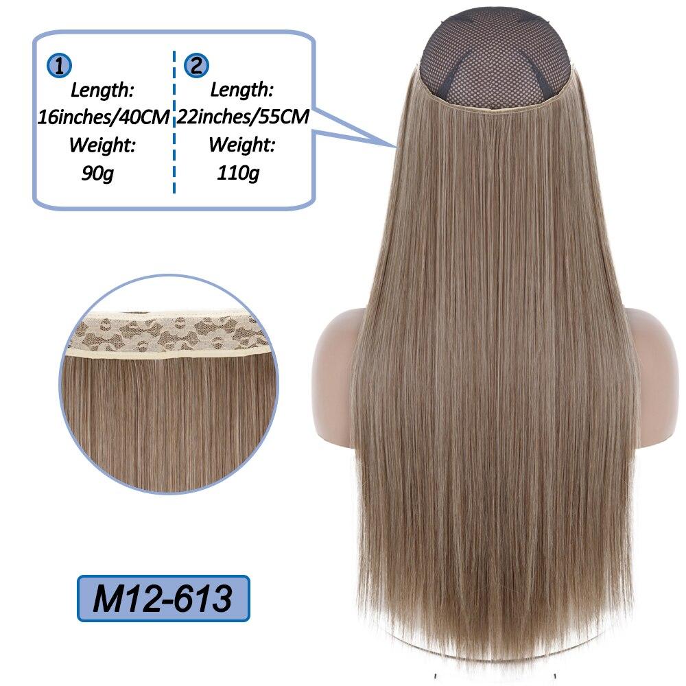 MERISIHAIR No Clips In Natural Hidden Secret False Hair Piece Synthetic Hair Extension Long Straight Fish Line Hair Pieces