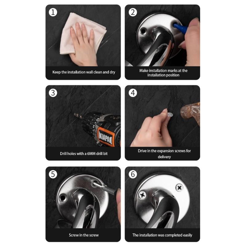 12Inch Bathroom Grab Rail 2 Pack Anti Slip Sturdy Stainless Steel Door Handle for Elderly and Disabled Safety Use