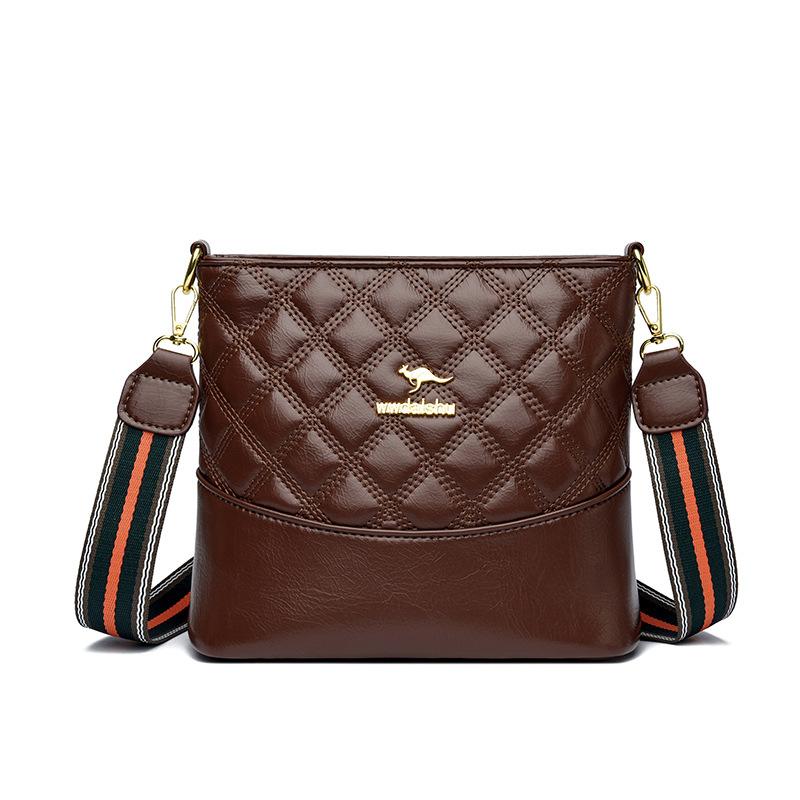 Women's bags, new trendy and versatile large-capacity women's soft leather messenger bags
