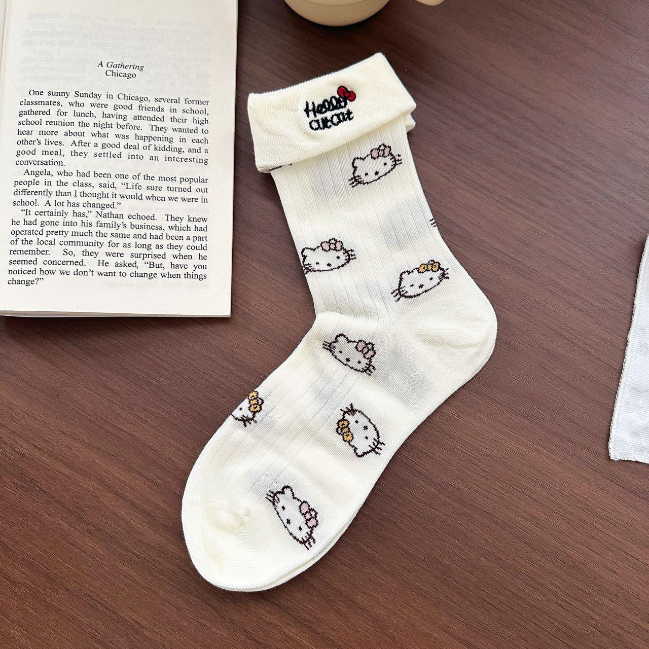 Women s Mid-Calf Slouch Cotton Socks: Sweet Style, Ribbed Cuff, Rolled Edge, Breathable, Seamless, Versatile. One Size