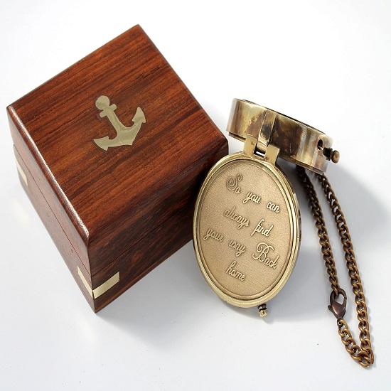 Camping Compass Engraved with “So You Can Always Find Your Way Back Home”, Gift Compass for Christmas