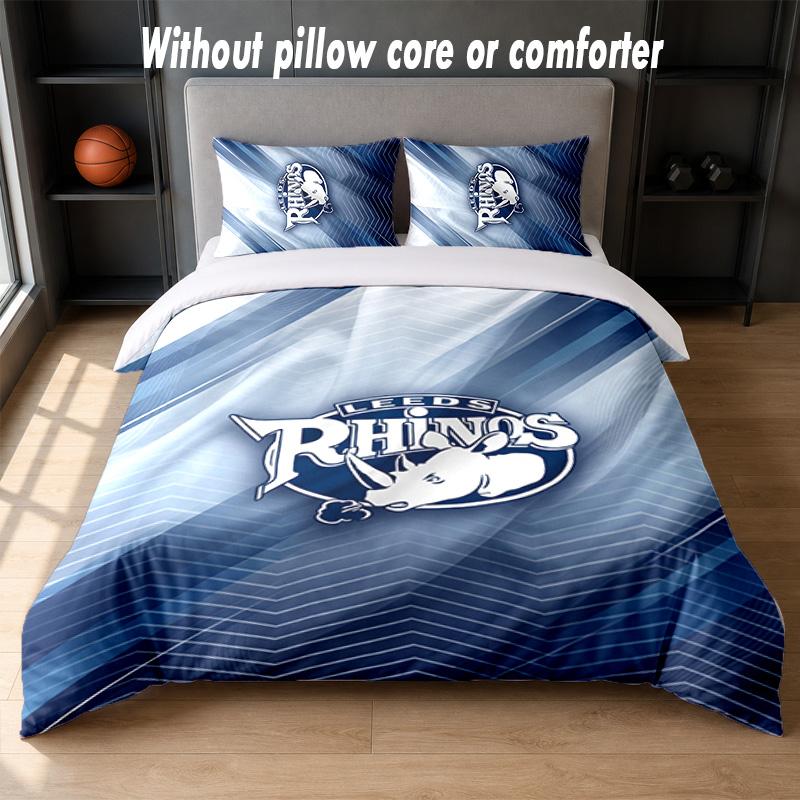 Leeds Rhinos Design Set Biancheria da Letto 1 Copripiumino + 2 Federe Morbido Traspirante Biancheria da Letto per la Casa