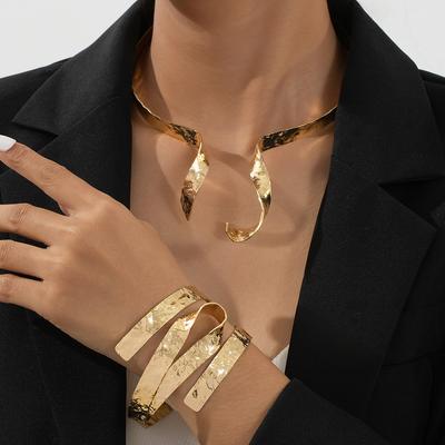Simple Irregular Necklace Bracelet Women's Set