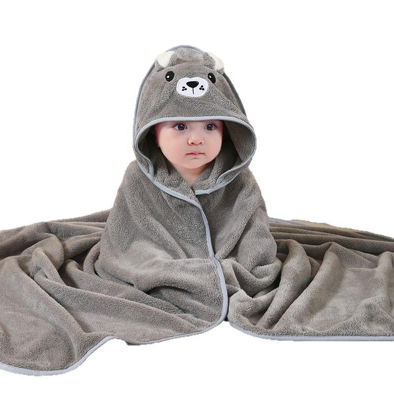 Hooded Coral Fleece Children's Bath Towel Blanket