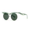 Cross-Border New Men's European and American Round Trendyy Modern Charm Retro Sunglasses Women's Lh168