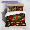 Set Biancheria da Letto Stampata Calcio Portogallo 3 Pezzi Set Copriletto Traspirante Accogliente come Regalo per la Casa Nuova o per le Feste