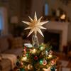 Christmas Tree Topper Star With LED Light Seasonal Festive Treetop Decorations Christmas Tree Top Ornaments Star For Office