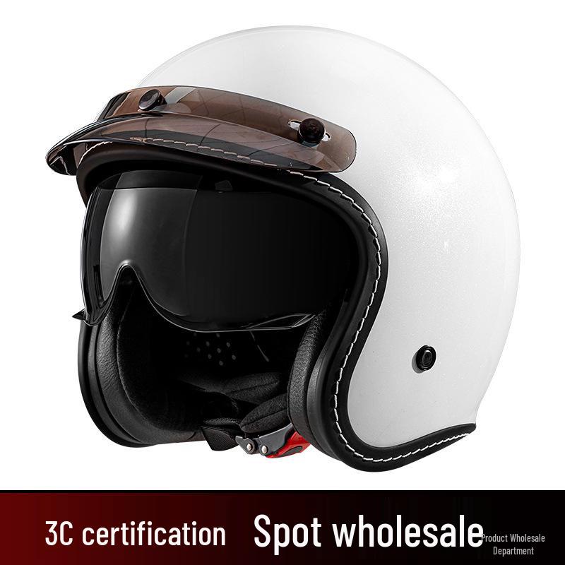 Best-Selling 3/4 DOT Motorcycle Helmet for Men & Women – Retro Scooter/Moped/Cruiser Style