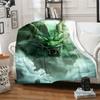 Grüne Drachenpflanze digital bedruckt Polyester Schlafzimmer Samt Flanell Überwurfdecke Fleece weiche Sofaüberwurfdecke Decken für Betten
