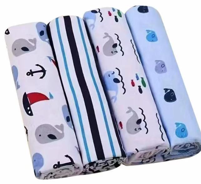 4 szt./opak. 100% Bawełna Kocyk Niemowlęcy Odbiorowy Noworodek 76x76cm Prześcieradło do Łóżeczka Supermiękki Flanelowy Pieluszki Kocyk Noworodkowy Otulaczek