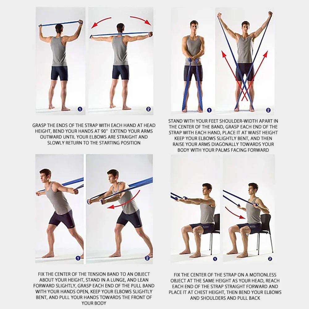 Length 200cm Yoga Pilates Stretch Resistance Band For Gym Fitness Exercise Band Training Elastic Rubber 3