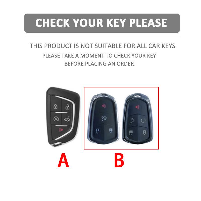 Zinc Alloy Car Key Case Shell For Cadillac Ats-L Xts Xt4 Xt5 Xt6 Cts Ct4 Ct5 Ct6 Ats 28T Srx Escalade Keychain Auto Accessories