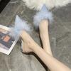 Fashion Outside Shoes Furry Women's Slippers and Ladies Sandals 39 Korea Style Slides Cheap Liquidation High Quality Top Designs Shoe