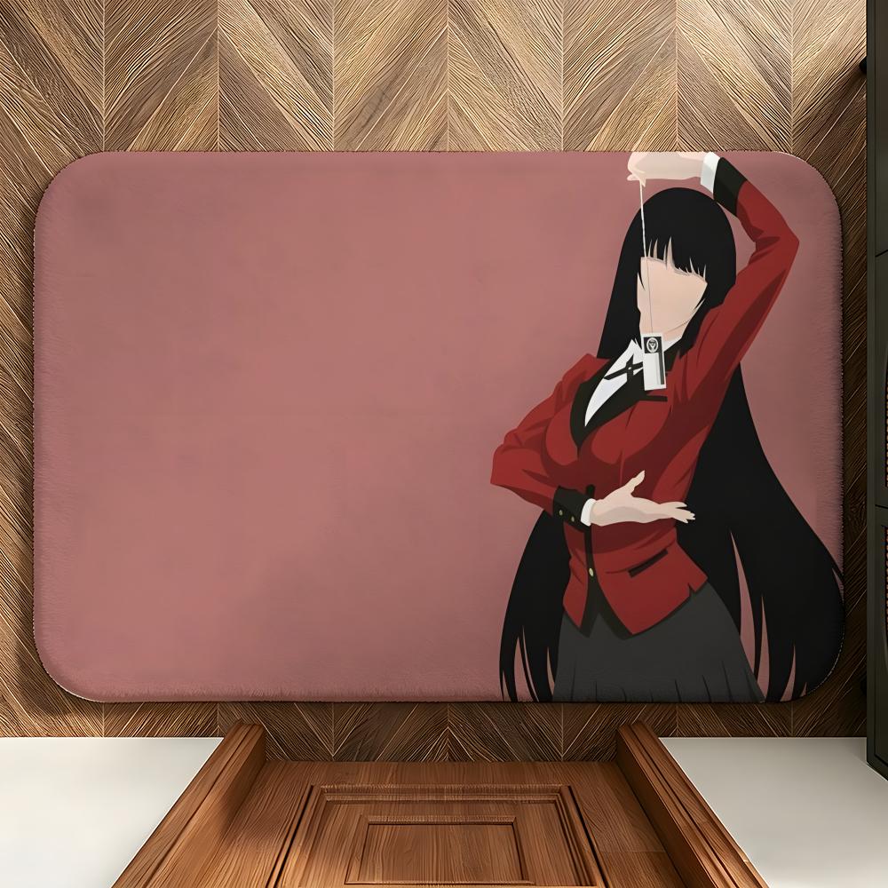 Anime K-Kakegurui Floor Mat Soft Flannel Floor Mat Suitable for Entryways, Living Rooms, Bedrooms, and Bathrooms