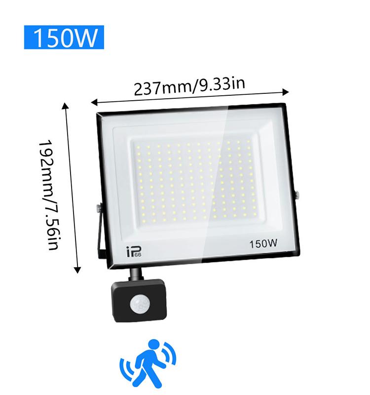 LED Floodlight Motion Sensor AC220V 110V 30W 50W 70W 100W 150W 200W Waterproof Outdoor Projector Exterior Spotlight Outdoor Lamp