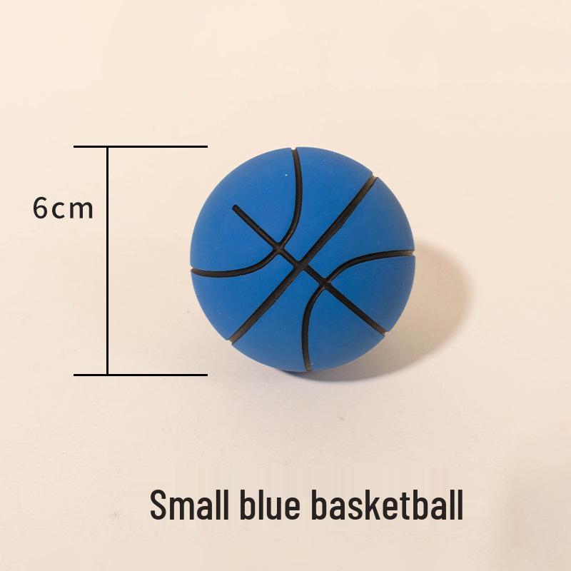 6cm High-Elastic, Bite-Resistant Rubber Basketball Teething Toy for Medium-Large Dogs