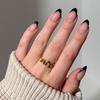 Hochwertige tragbare künstliche Nägel im Mandel-Nude-French-Stil – mittellange und lange Nagelspitzen