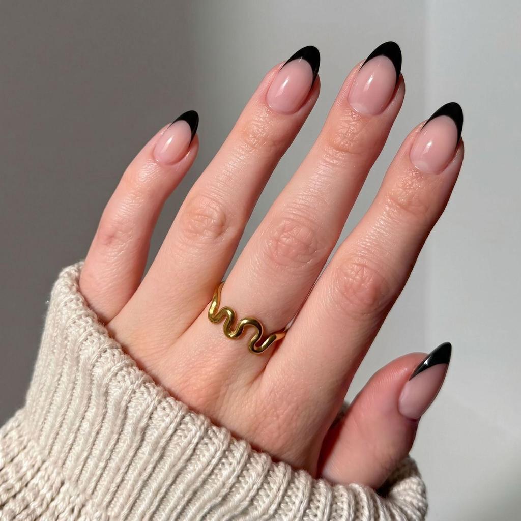 Hochwertige tragbare künstliche Nägel im Mandel-Nude-French-Stil – mittellange und lange Nagelspitzen