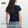 Semir Cooling Short Sleeve T-Shirt Women Summer Slim Fit Regular Shoulder Crew Neck Top 2026 Pullover